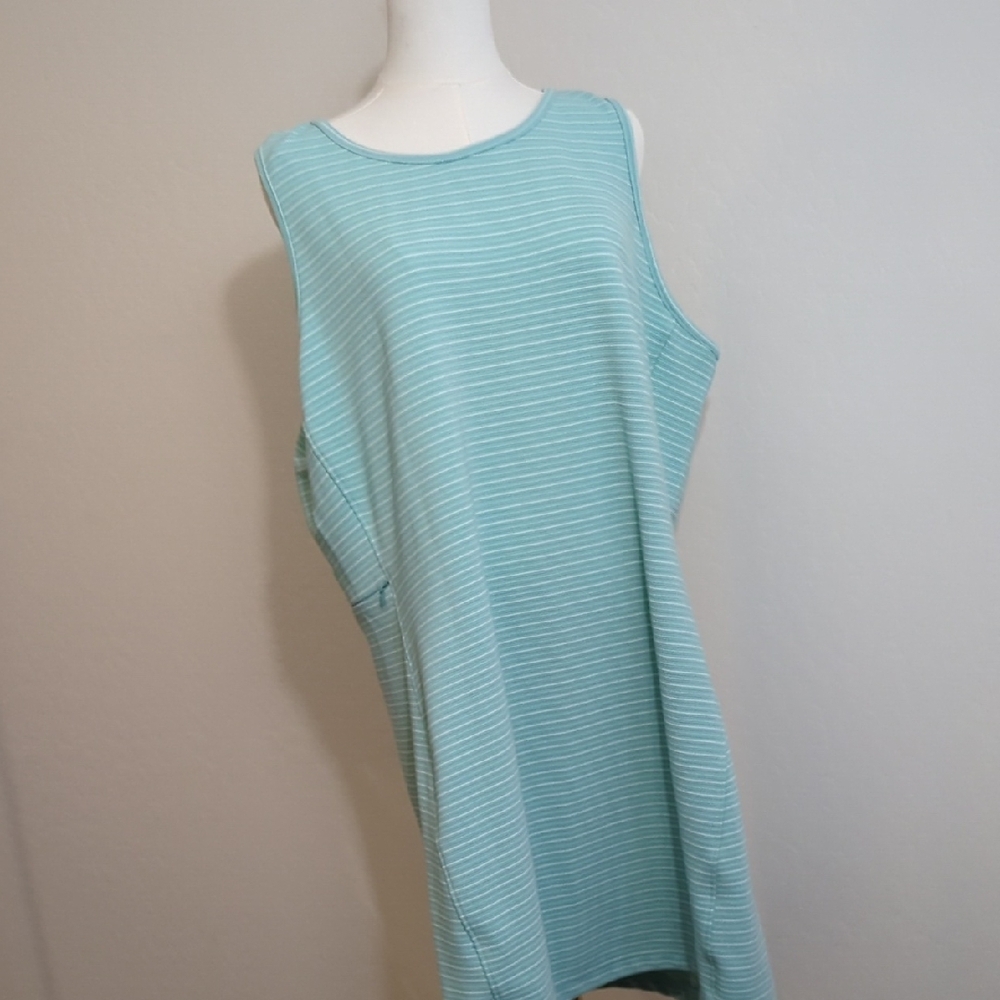 Hi-Tec Striped Sleeveless Dress XL Aqua Blue  NWOT